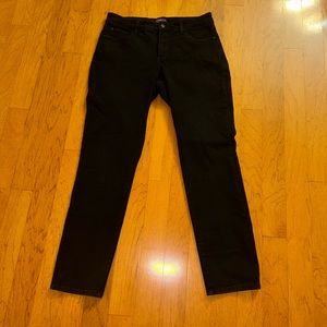 NYDJ Black Legging Straight Jeans with Stitching Details on Back Pockets